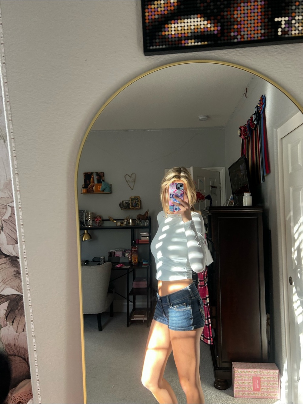 wild fable blue Long-Sleeve Cropped Tee - Picture 2 of 5